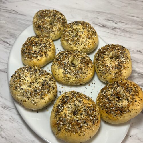 Sourdough everything bagels.