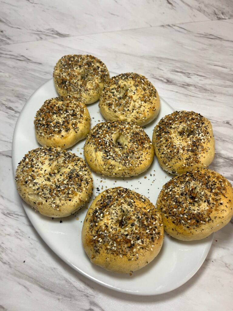 Sourdough everything bagels.