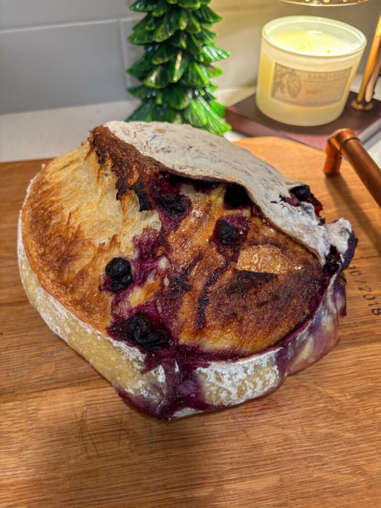 Lemon blueberry sourdough bread